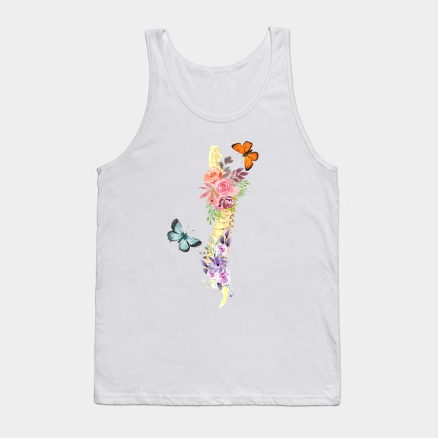 Floral Spine Anatomy Tank Top by Bluepress